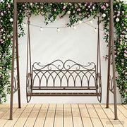 Schommelbank staal 112x60x126,5 cm antiek bruin