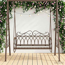 Schommelbank Staal 112 x 60 x 126,5 cm Antiek Bruin