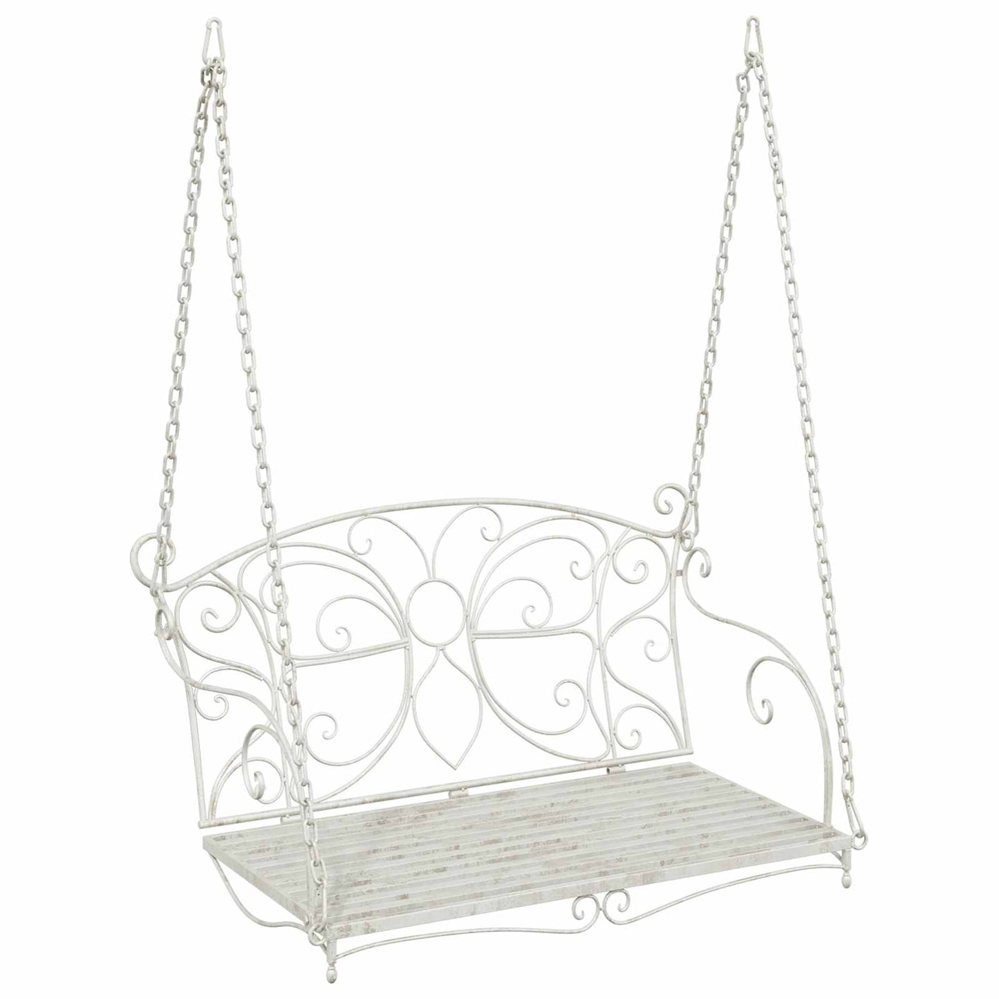 Schommelbank Staal 105,5 x 61 x 56 cm Antiek wit