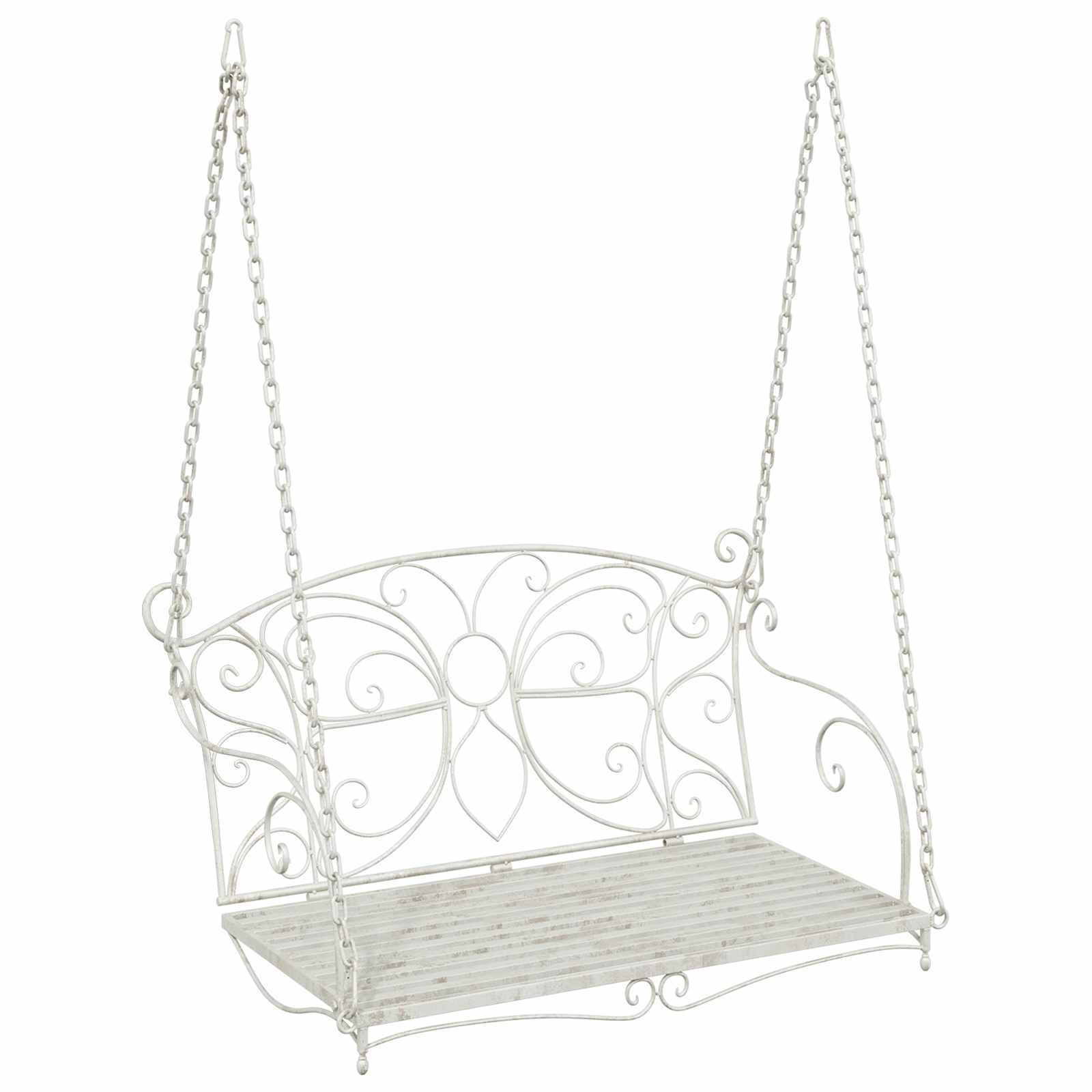Schommelbank Staal 105,5 x 61 x 56 cm Antiek wit