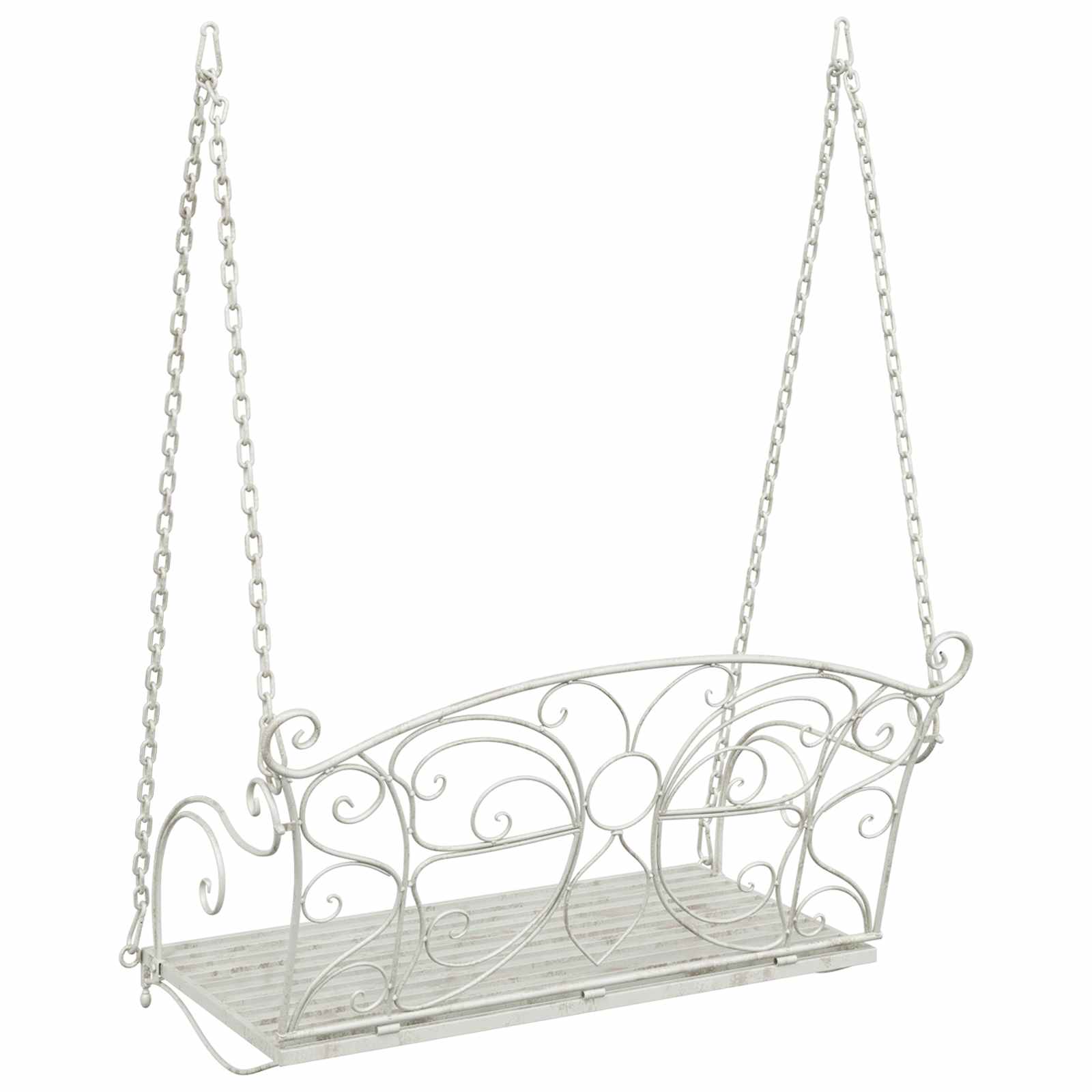 Schommelbank Staal 105,5 x 61 x 56 cm Antiek wit