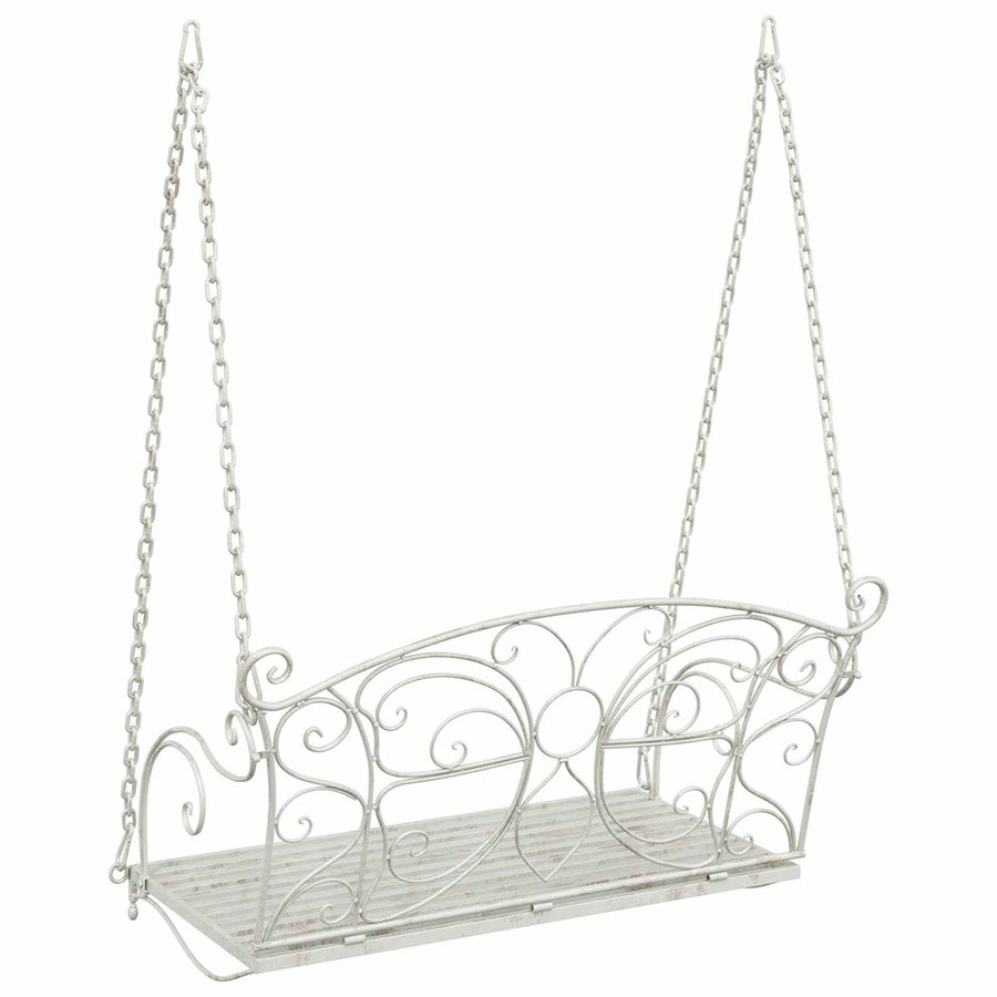 Schommelbank Staal 105,5 x 61 x 56 cm Antiek wit