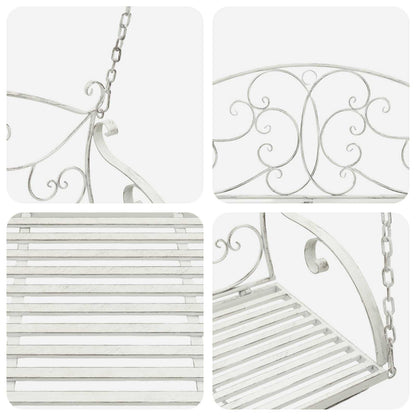 Schommelbank Staal 110 x 52,5 x 47 cm Antiek wit