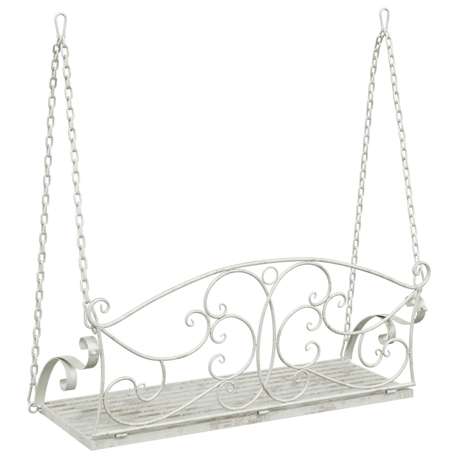 Schommelbank Staal 110 x 52,5 x 47 cm Antiek wit