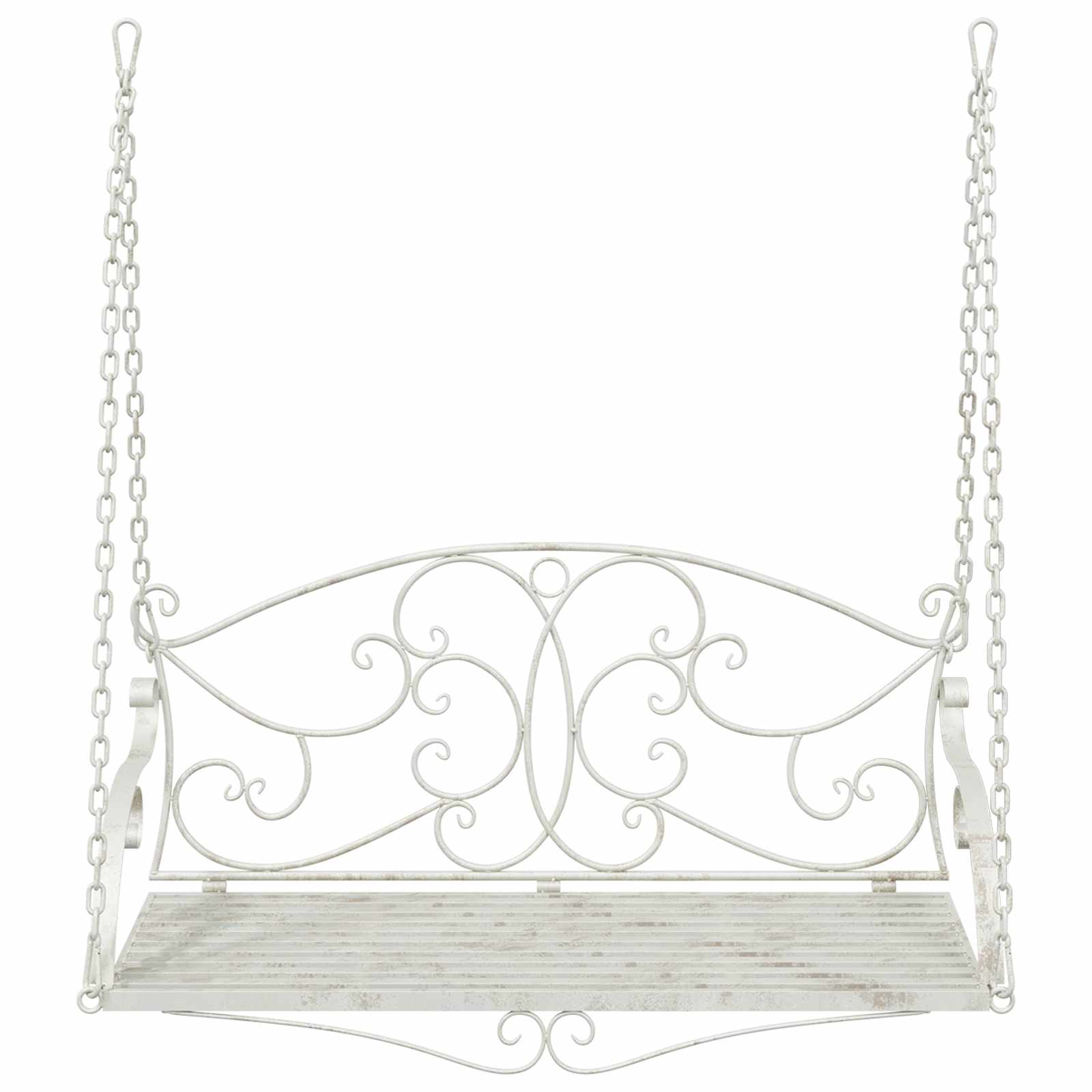 Schommelbank Staal 110 x 52,5 x 47 cm Antiek wit