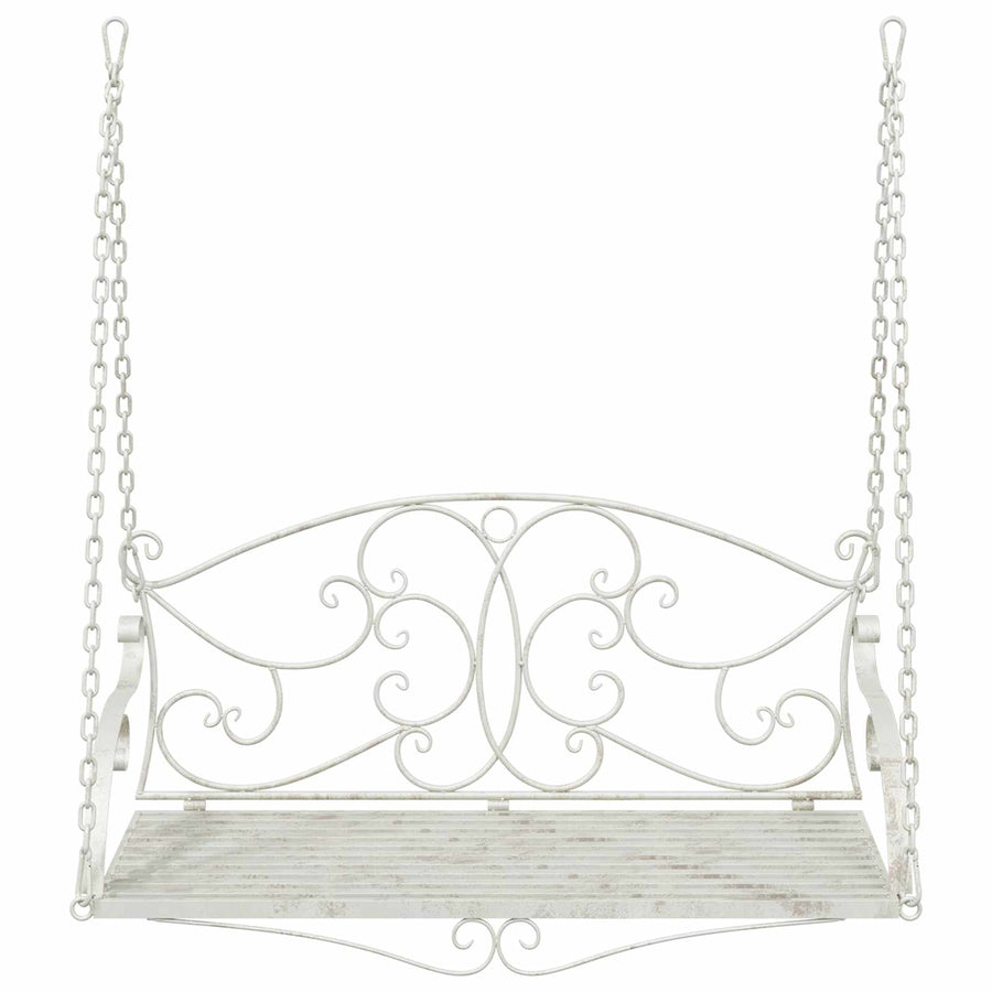Schommelbank Staal 110 x 52,5 x 47 cm Antiek wit