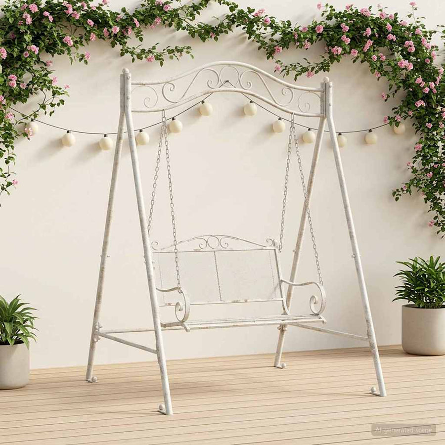 Swing Frame Antiek wit 113 x 121,5 x 168 cm Staal