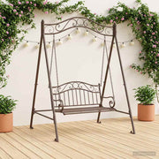 Schommelframe 113x121,5x168 cm staal antiek bruin