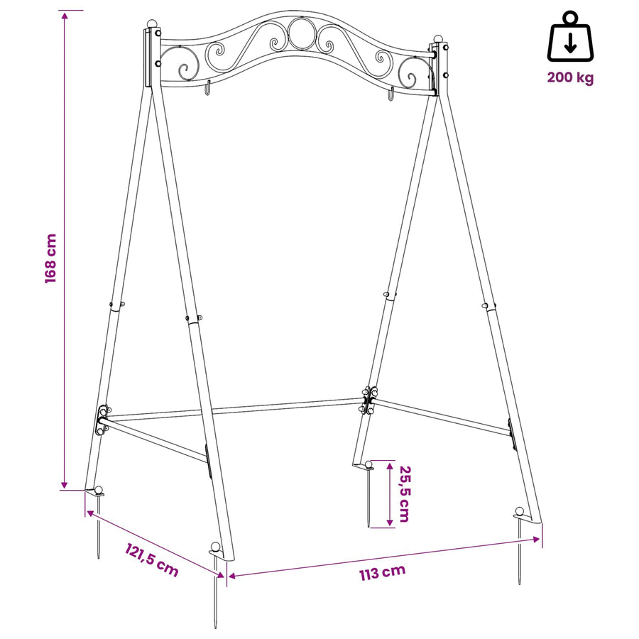 Swing Frame Antiek Bruin 113 x 121,5 x 168 cm Staal