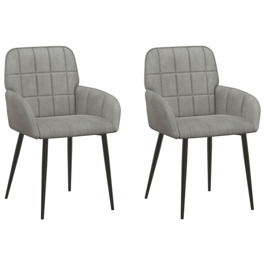 Eettafelstoelen 2 pcs fluweel Lichtgrijs 57 x 50 x 85 cm