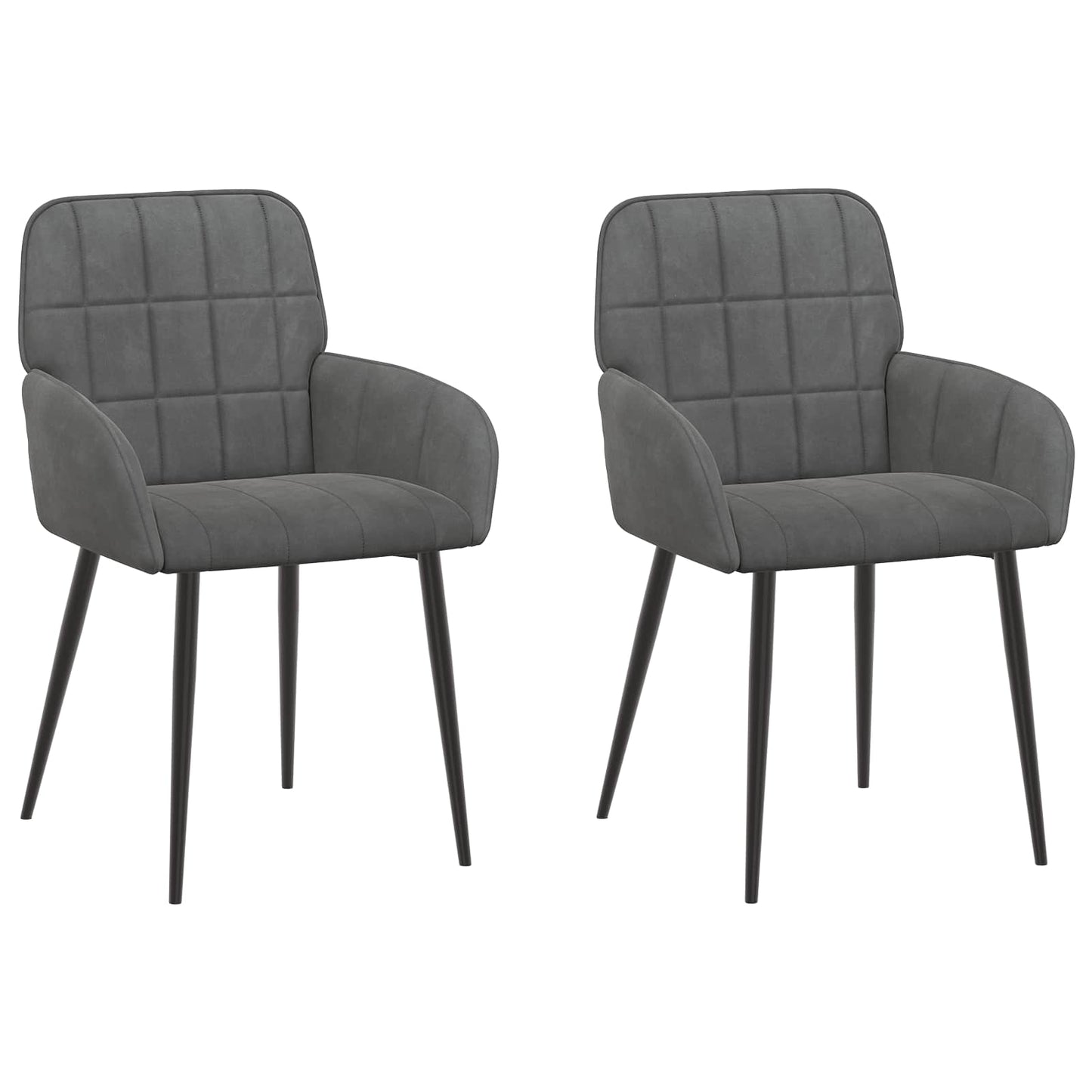 Eettafelstoelen 2 pcs fluweel Donkergrijs 57 x 50 x 85 cm