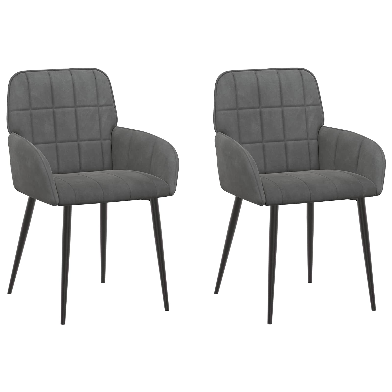 Eettafelstoelen 2 pcs fluweel Donkergrijs 57 x 50 x 85 cm