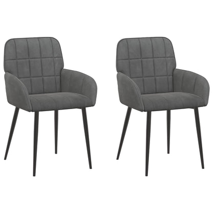 Eettafelstoelen 2 pcs fluweel Donkergrijs 57 x 50 x 85 cm