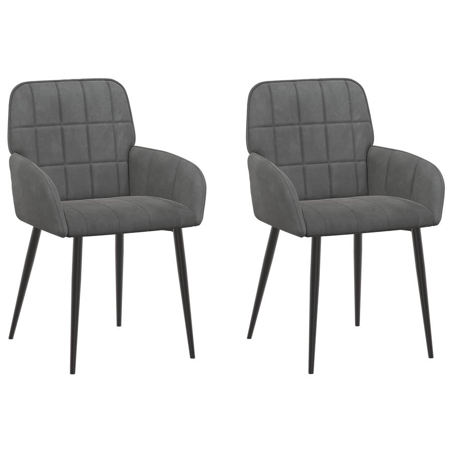 Eettafelstoelen 2 pcs fluweel Donkergrijs 57 x 50 x 85 cm