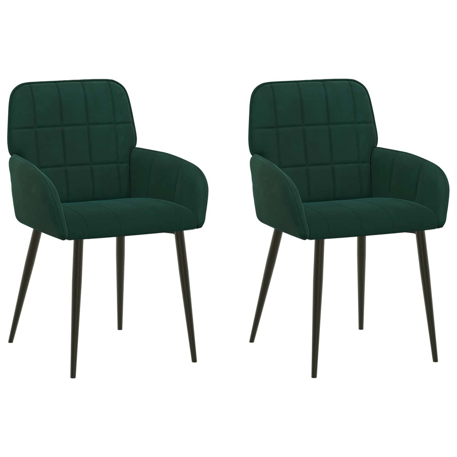 Eettafelstoelen 2 pcs fluweel Donkergroen 57 x 50 x 85 cm