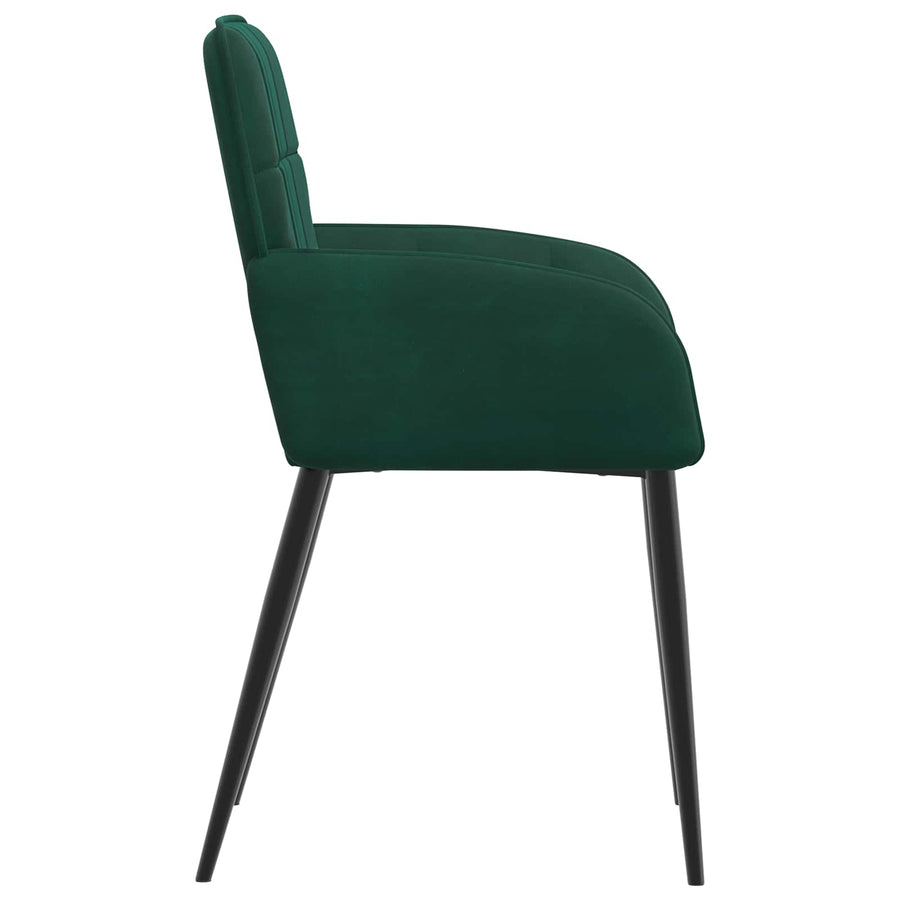 Eettafelstoelen 2 pcs fluweel Donkergroen 57 x 50 x 85 cm
