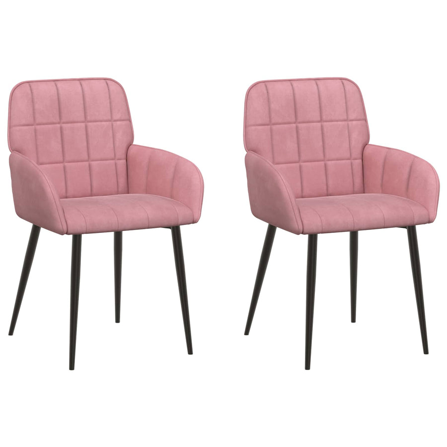 Eettafelstoelen 2 pcs fluweel Roze 57 x 50 x 85 cm