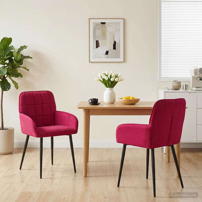 Eettafelstoelen 2 pcs fluweel Wijnrood 57 x 50 x 85 cm