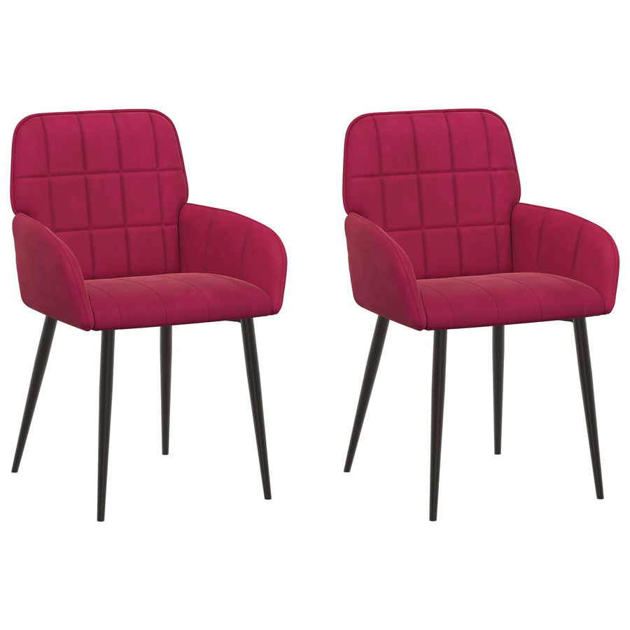 Eettafelstoelen 2 pcs fluweel Wijnrood 57 x 50 x 85 cm
