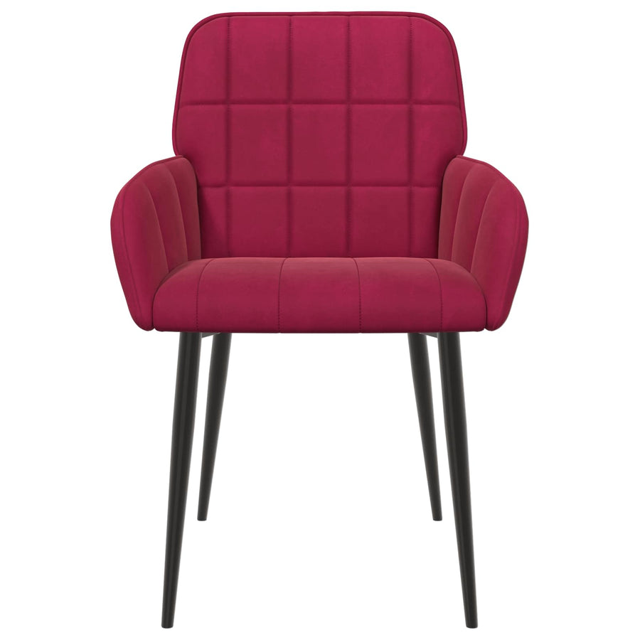 Eettafelstoelen 2 pcs fluweel Wijnrood 57 x 50 x 85 cm