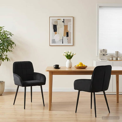 Eettafelstoelen 2 pcs fluweel Zwart 57 x 50 x 85 cm