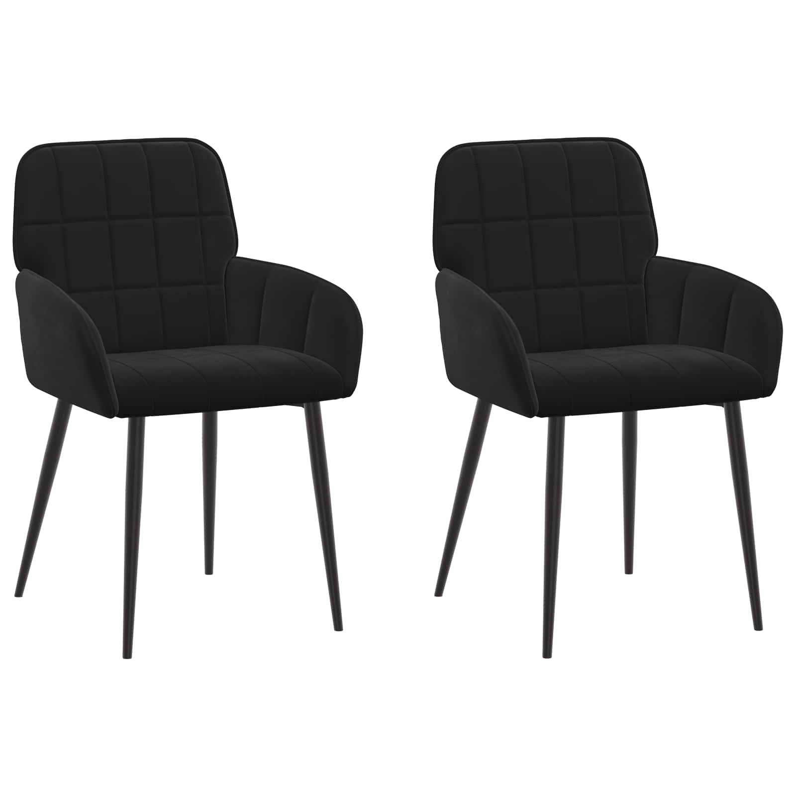 Eettafelstoelen 2 pcs fluweel Zwart 57 x 50 x 85 cm
