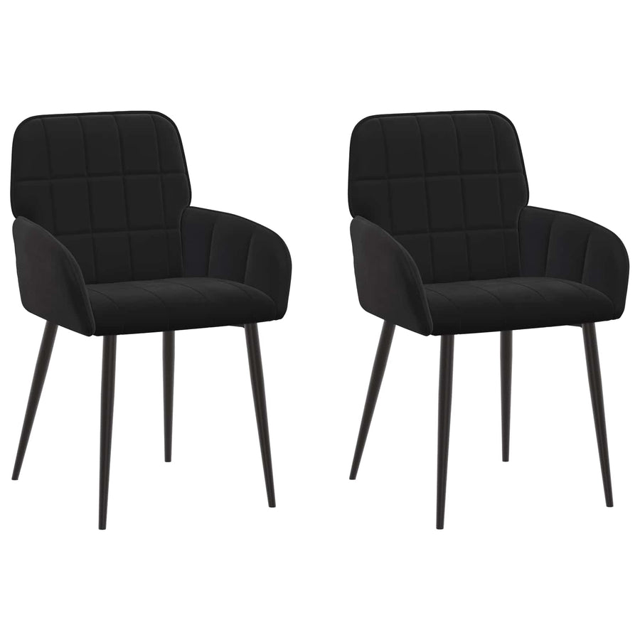 Eettafelstoelen 2 pcs fluweel Zwart 57 x 50 x 85 cm