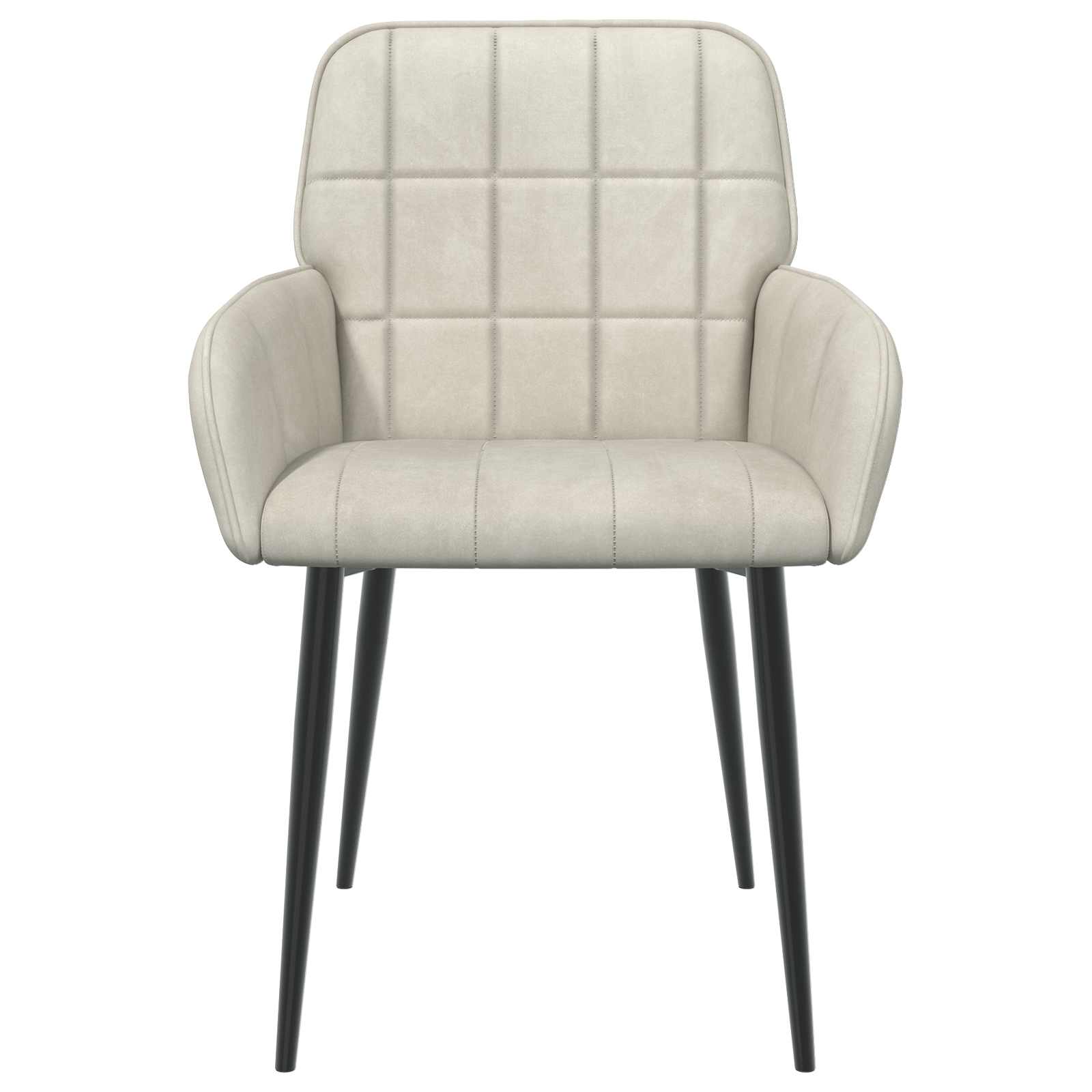 Eettafelstoelen 2 pcs fluweel Crèmekleurig 57 x 50 x 85 cm