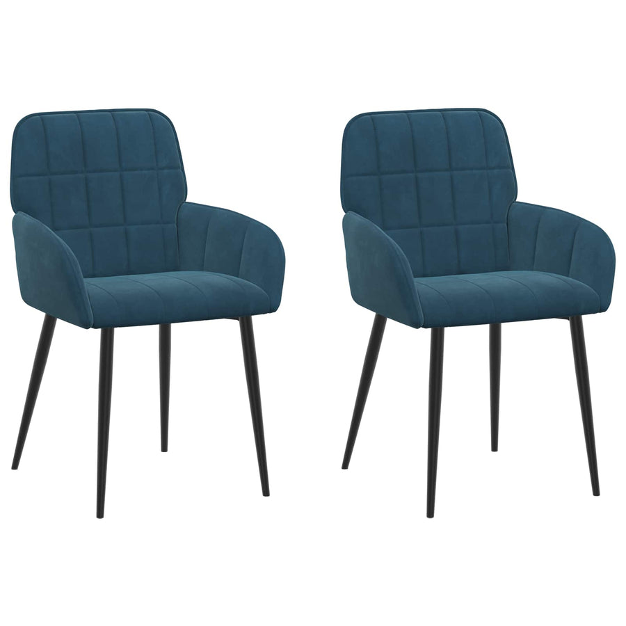 Eettafelstoelen 2 pcs fluweel Blauw 57 x 50 x 85 cm