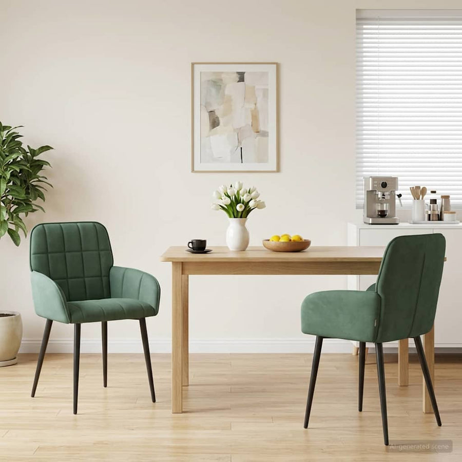 Eettafelstoelen 2 pcs fluweel Zeegroen 57 x 50 x 85 cm