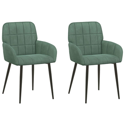 Eettafelstoelen 2 pcs fluweel Zeegroen 57 x 50 x 85 cm