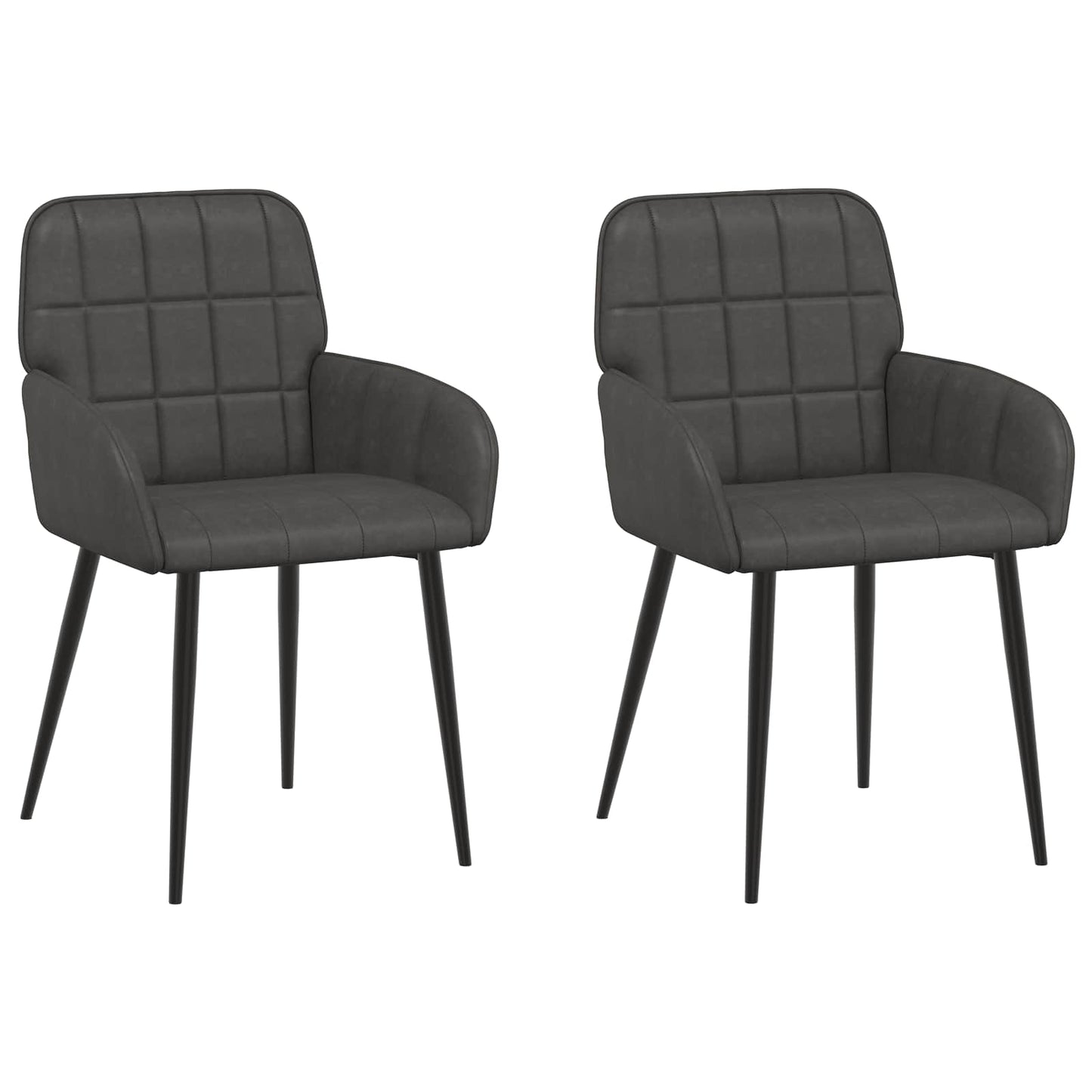 Eettafelstoelen 2 pcs Kunstleer Zwart 57 x 50 x 85 cm