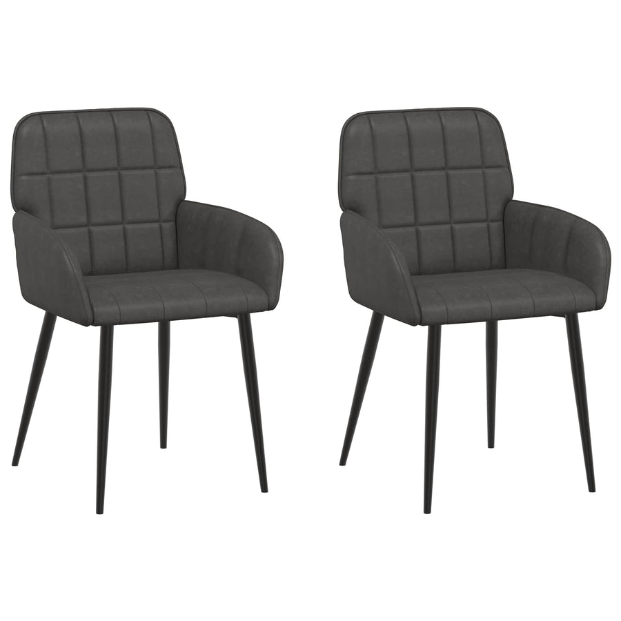 Eettafelstoelen 2 pcs Kunstleer Zwart 57 x 50 x 85 cm