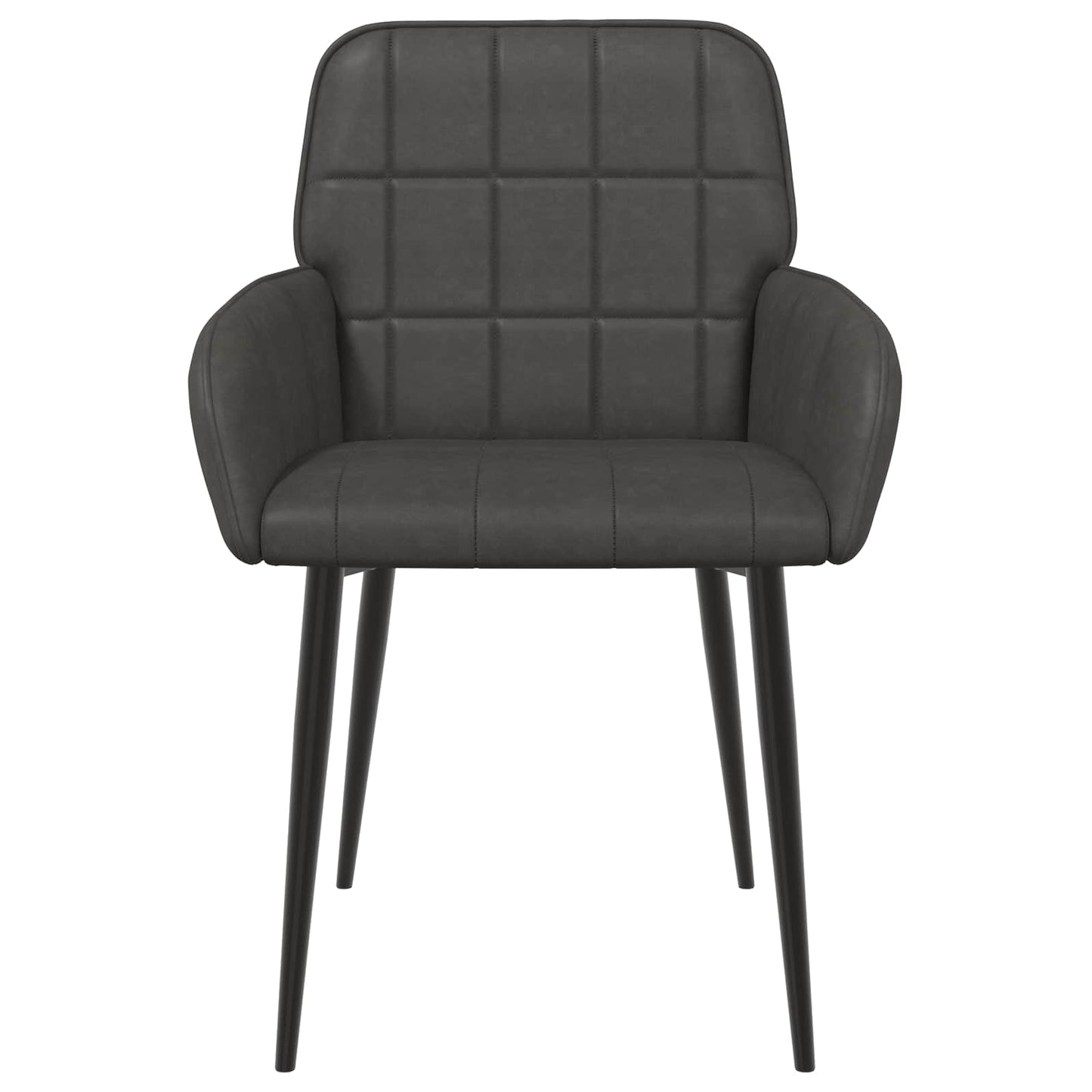Eettafelstoelen 2 pcs Kunstleer Zwart 57 x 50 x 85 cm