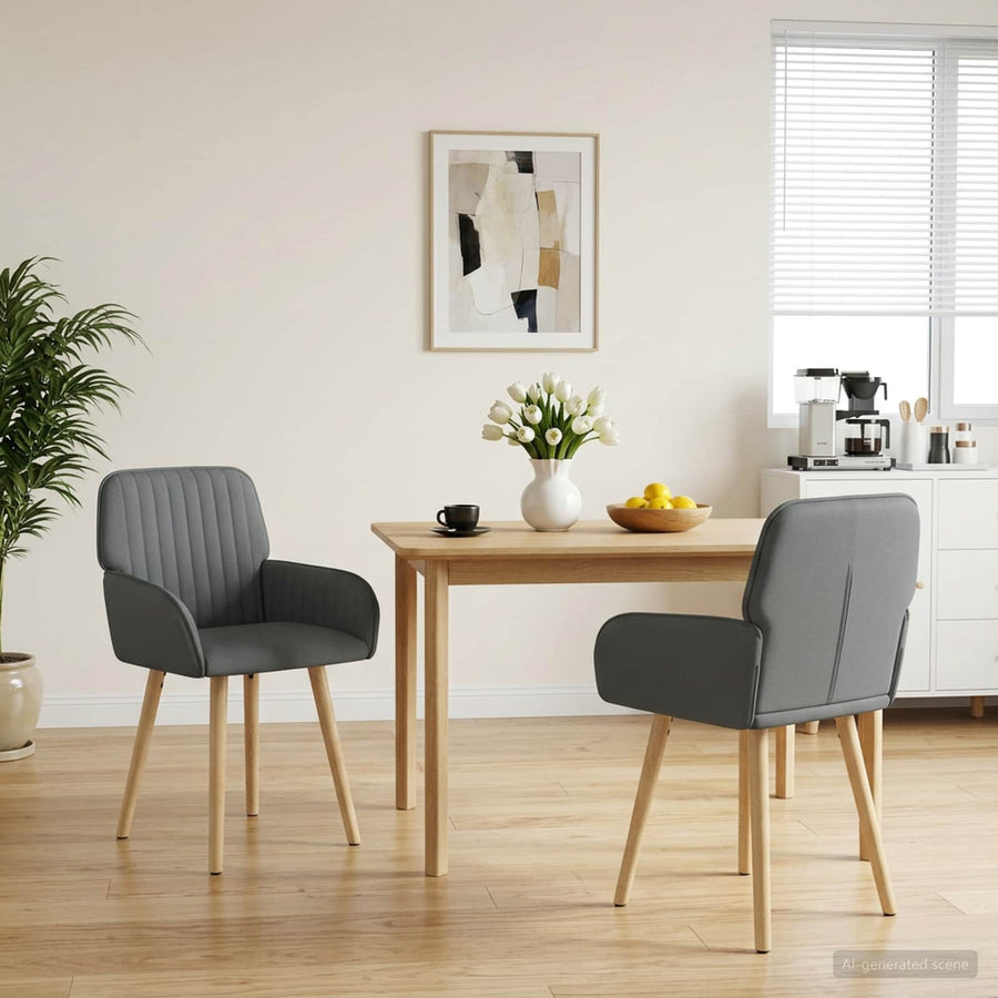 Eettafelstoelen 2 pcs Stof Donkergrijs 56,5 x 50 x 87,5 cm