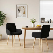 Eettafelstoelen 2 pcs Stof Zwart 56,5 x 50 x 87,5 cm