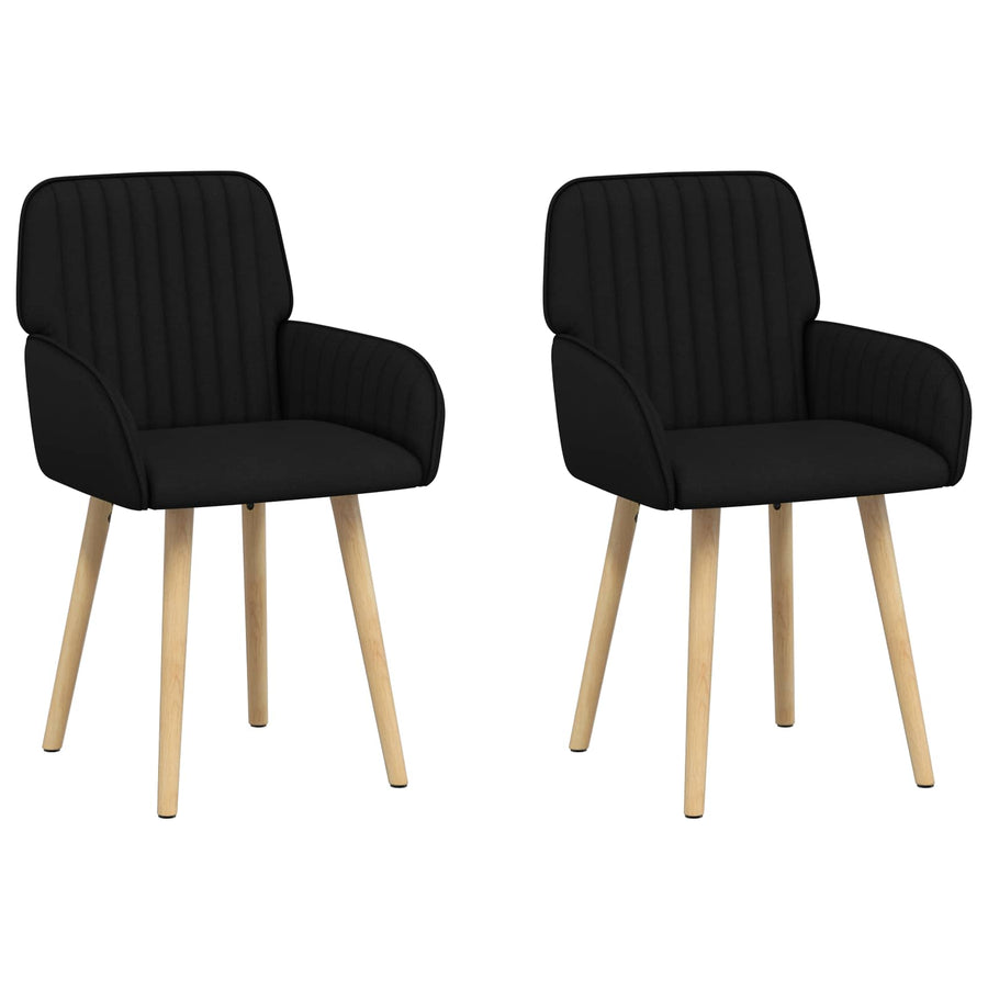 Eettafelstoelen 2 pcs Stof Zwart 56,5 x 50 x 87,5 cm