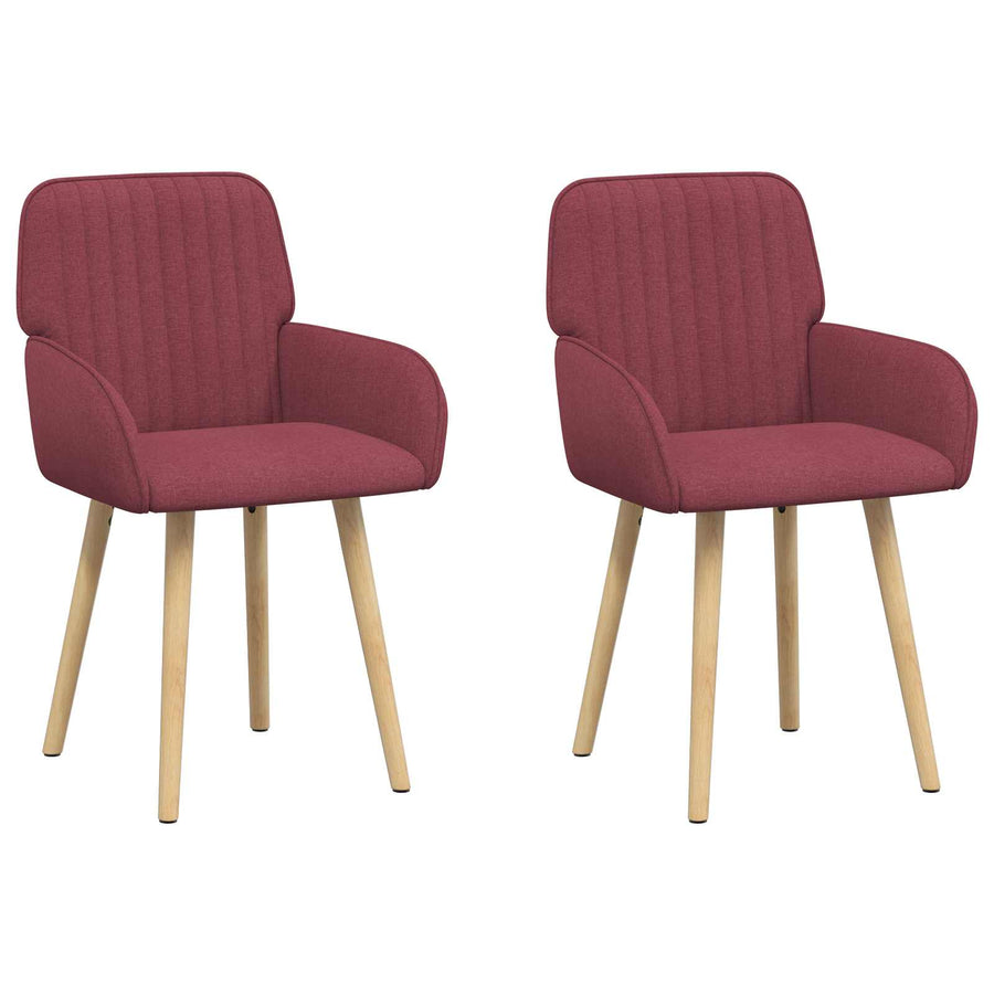 Eettafelstoelen 2 pcs Stof Wijnrood 56,5 x 50 x 87,5 cm