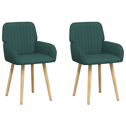 Eettafelstoelen 2 pcs Stof Donkergroen 56,5 x 50 x 87,5 cm