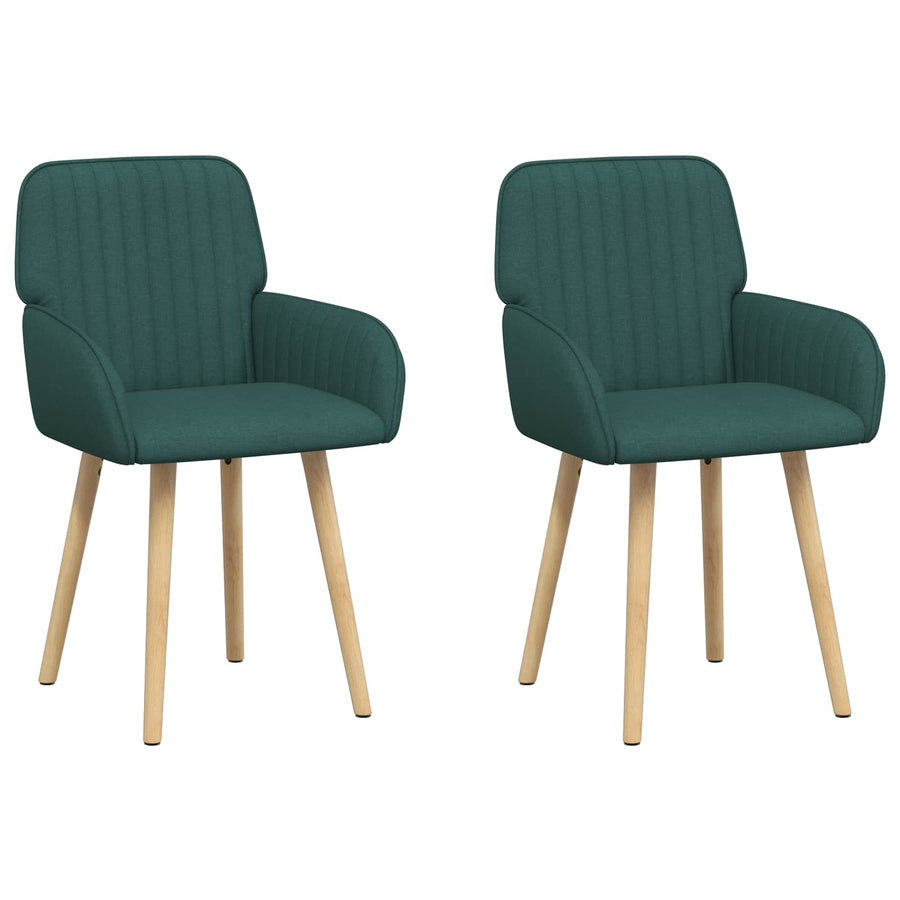 Eettafelstoelen 2 pcs Stof Donkergroen 56,5 x 50 x 87,5 cm