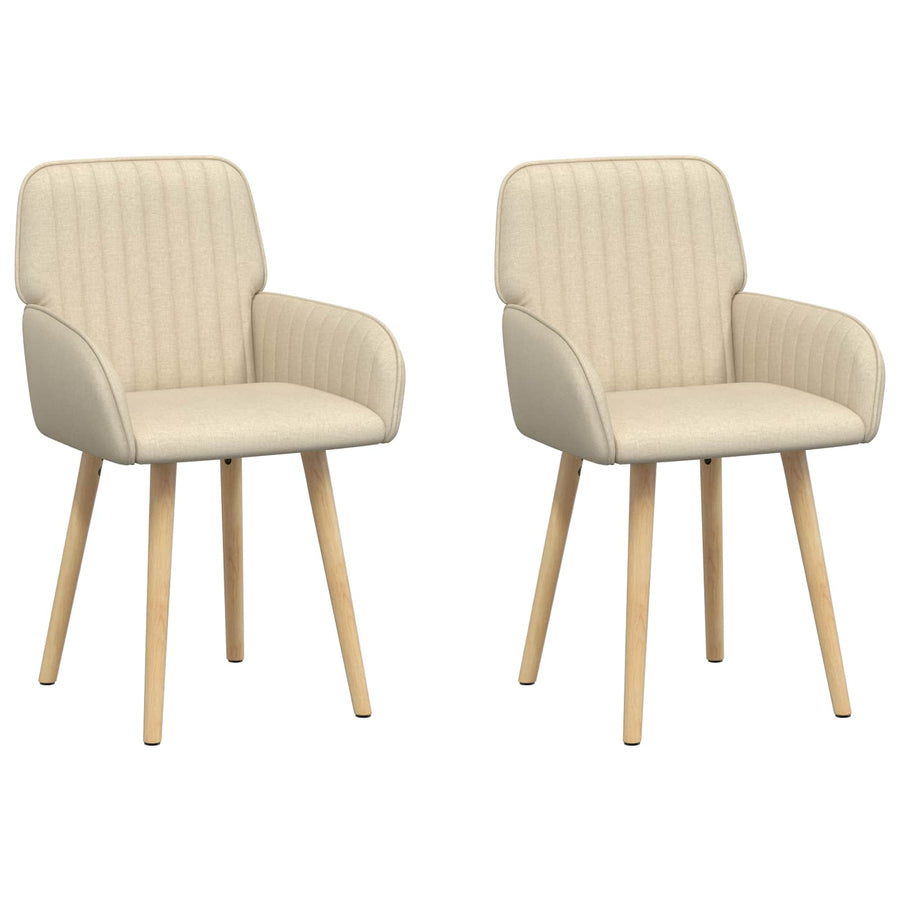 Eettafelstoelen 2 pcs Stof Crèmekleurig 56,5 x 50 x 87,5 cm