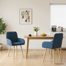 Eettafelstoelen 2 pcs Stof Blauw 56,5 x 50 x 87,5 cm