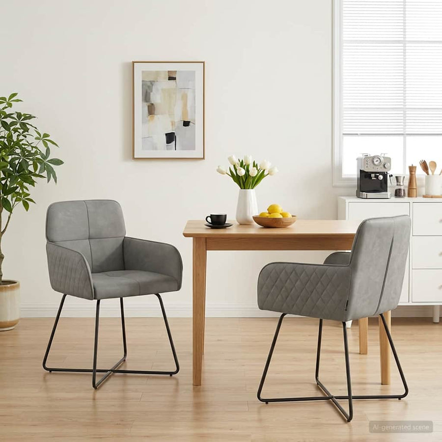 Eettafelstoelen 2 pcs fluweel Lichtgrijs 59 x 56,5 x 86 cm