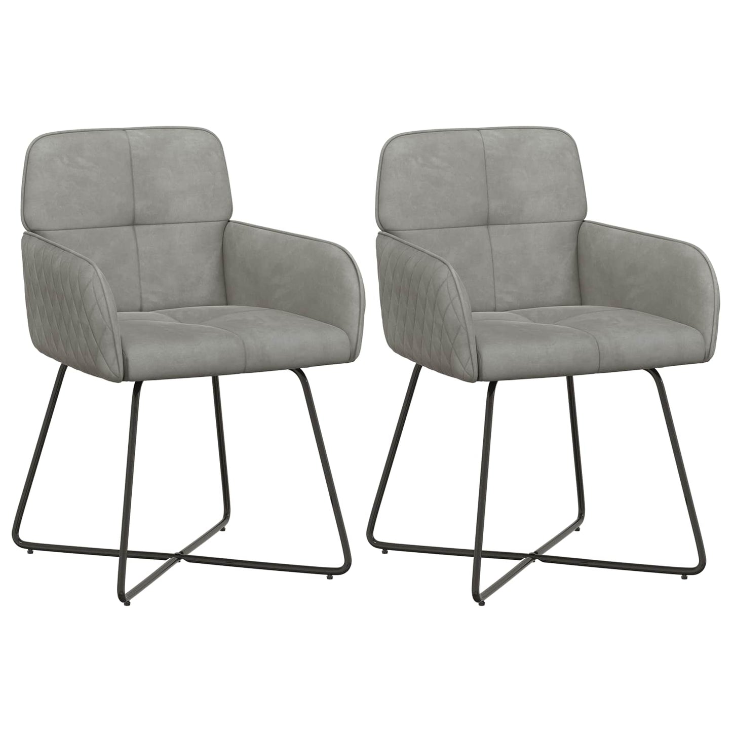 Eettafelstoelen 2 pcs fluweel Lichtgrijs 59 x 56,5 x 86 cm