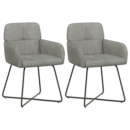 Eettafelstoelen 2 pcs fluweel Lichtgrijs 59 x 56,5 x 86 cm