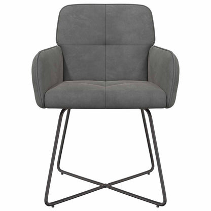 Eettafelstoelen 2 pcs fluweel Donkergrijs 59 x 56,5 x 86 cm
