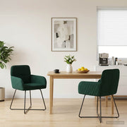 Eetkamerstoelen 2 stuks fluweel donkergroen 59x56.5x86 cm