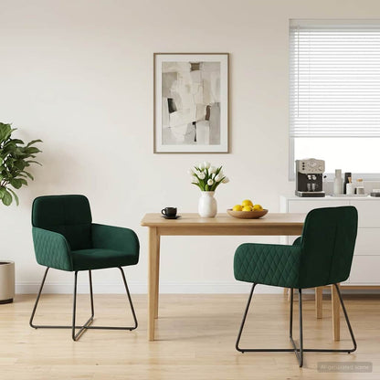 Eettafelstoelen 2 pcs fluweel Donkergroen 59 x 56,5 x 86 cm