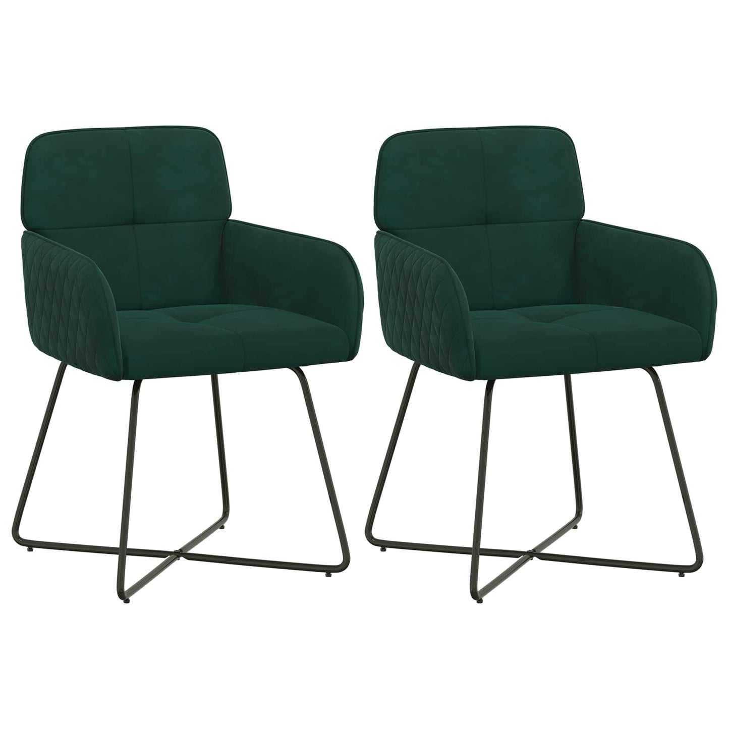Eettafelstoelen 2 pcs fluweel Donkergroen 59 x 56,5 x 86 cm