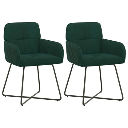Eettafelstoelen 2 pcs fluweel Donkergroen 59 x 56,5 x 86 cm